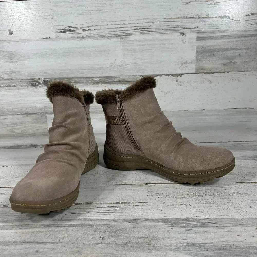 BareTraps Women's Avita Cold Weather Ankle Booties‎ Faux Fur Line Brown 6M